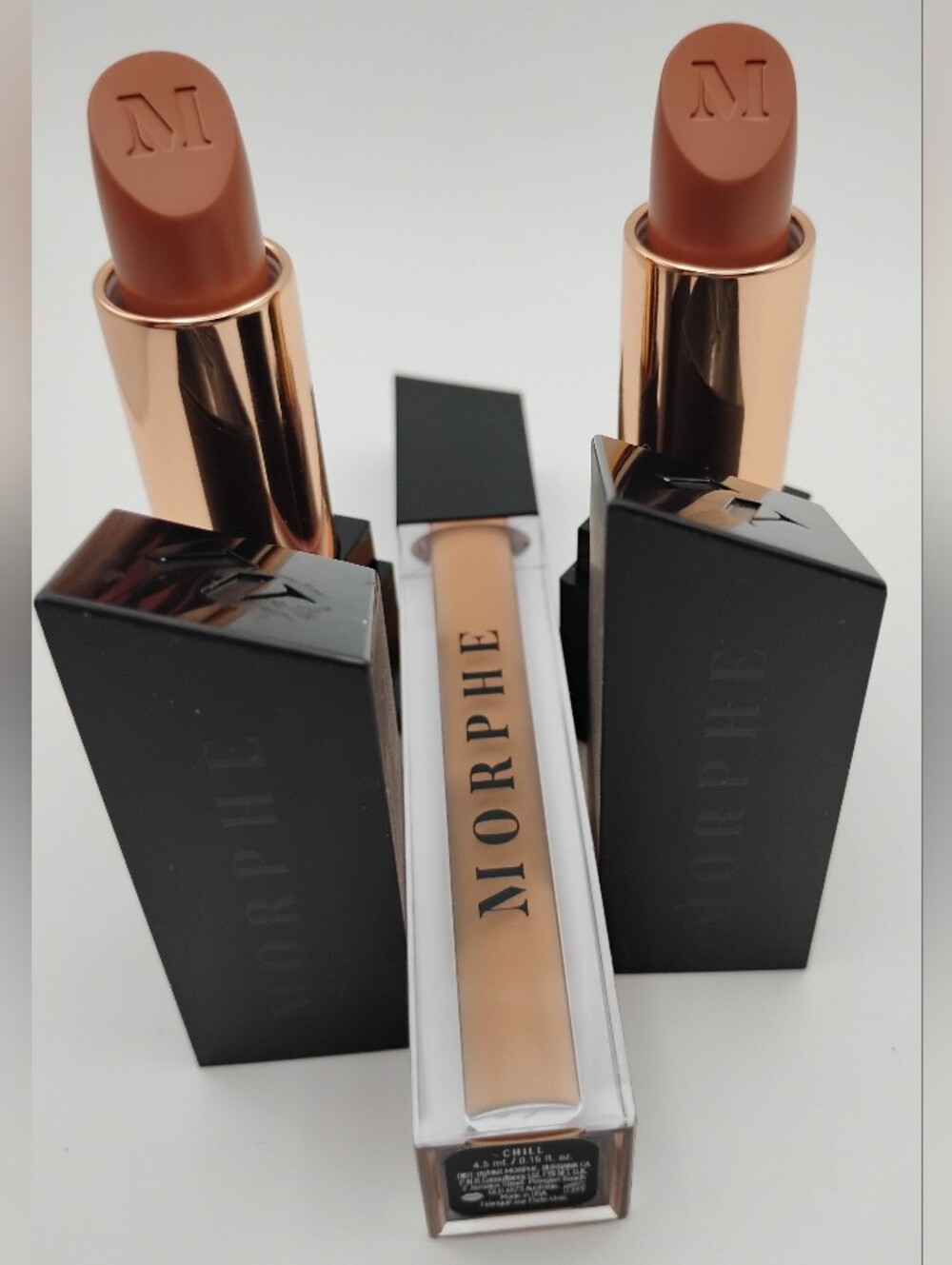 2 Morphe Lipstick In Shade Commit & 1 Matching Lipgloss In Shade Chill